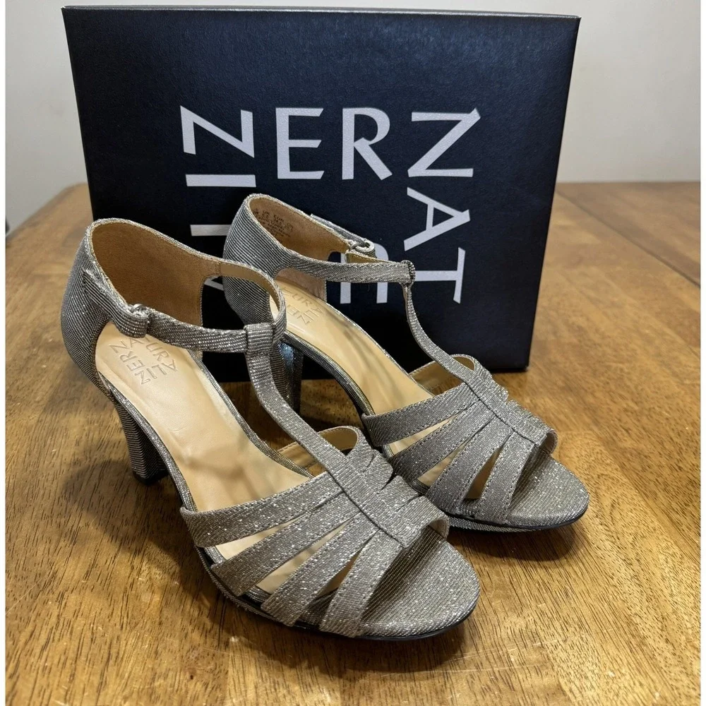 Naturalizer Delight alloy sparkle Glitter Bling Strappy Sexy Heel8 1/2 - Picture 4 of 6